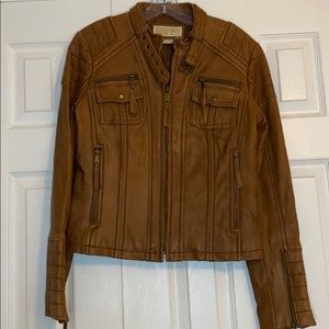 Michael Kors camel leather jacket